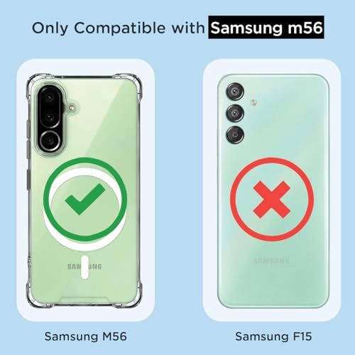 Image of Amazon Basics Back Cover for Samsung Galaxy M56 5G Mag-Safe Shockproof PC + TPU Protective Case Magnetic Support Bumper Case (Transparent Mag-Safe)