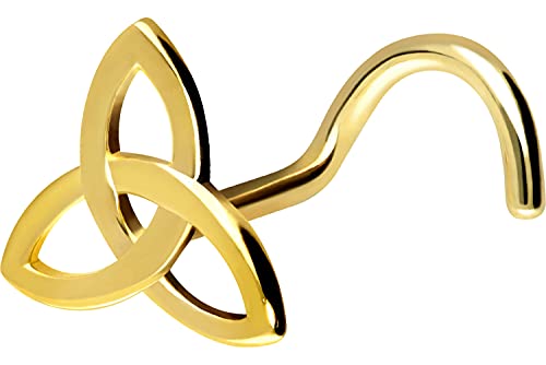 PIERCINGLINE Piercing de nez en or 750 - Spirale - 18 carats - Triskel - Couleur au choix, Or jaune Cover