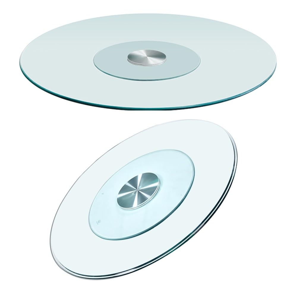Gramofon Lazy Susan 91 cm – przezroczysta obrotowa taca do serwowania do jadalni gładki obrót idealna na stoły 71 cm i 81 cm, idealna do rozrywki i serwowania