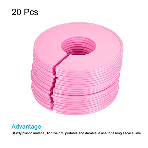 PATIKIL Clothes Dividers 20 Pack Blank Clothing Rack Size Sorting Reusable Wardrobe Round Hanger Separator, Pink - Image 3