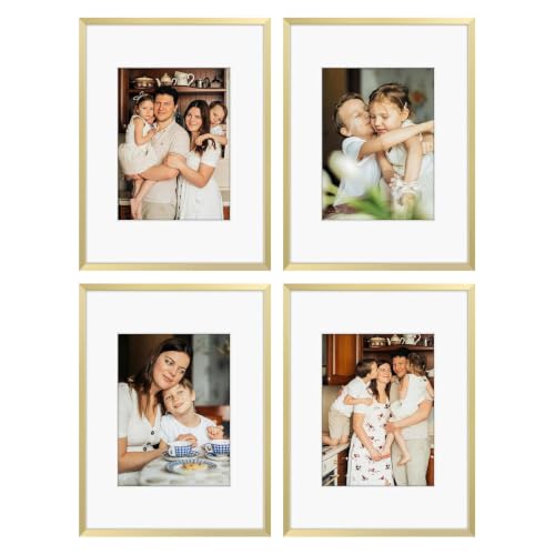 Golden State Art 4 Pack 9x12 Gold Aluminum Picture Frame Mat for 6x8