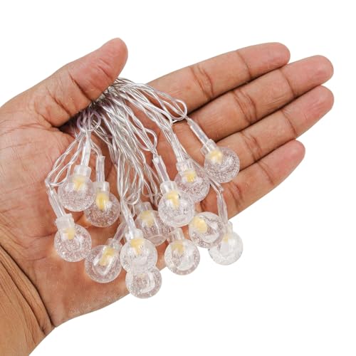 Image of Lexton Fairy 14 Crystal Bubble Ball LED String Light | Icicle Lights, 14 LED, Plug Sourced, 4 Meter Long | Suitable for Diwali, Birthday, Festival, Wedding, Lawn, Restaurants(Pack of 1, Warm White)