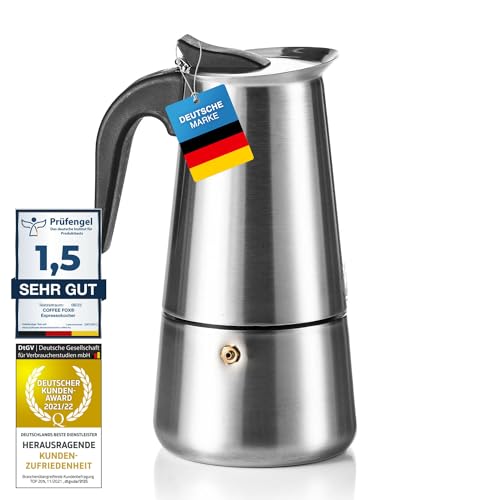 Coffee Fox® Espressokocher aus Edelstahl - Kaffeebereiter Kaffeekocher...