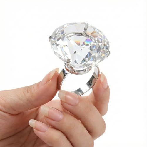 HEMOTON Accessoires de bague en diamant pour décoration de mariage, fiançailles, fête, fausses bagues de fiançailles, bagues de mariage, accessoires photo,...