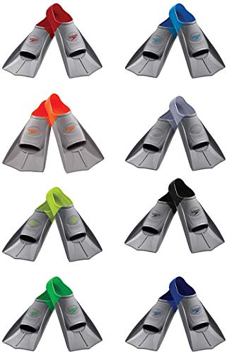 Speedo Unisex Adult Rubber Short Blade Training Swim Fins, Orange/Grey, Xxs - Youth Shoe Size 1-3 Us #TOP1