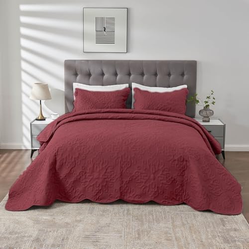 Image of Kingnex Oversized King Bedspreads 128x120 Burgundy