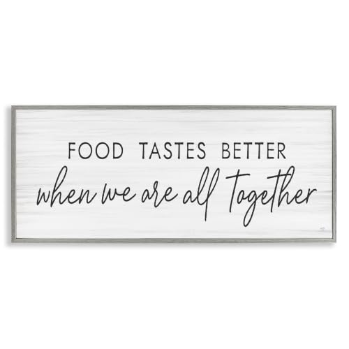 Food Tastes Better Together Phrase, 13 x 30 Inch Framed Giclée Print