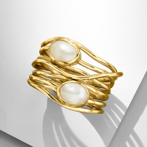 Image of Ross-Simons Gemstone Highway Ring in 18kt Gold Over Sterling