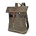 Produktbild Back Pack Trim Neue Weinlese-stilvoller Großhandel Beutel im Freien Spielraum Blank Laptop Mens Männer Waxed Canvas Rucksack (Color : Army Green, Size : 14 inches)