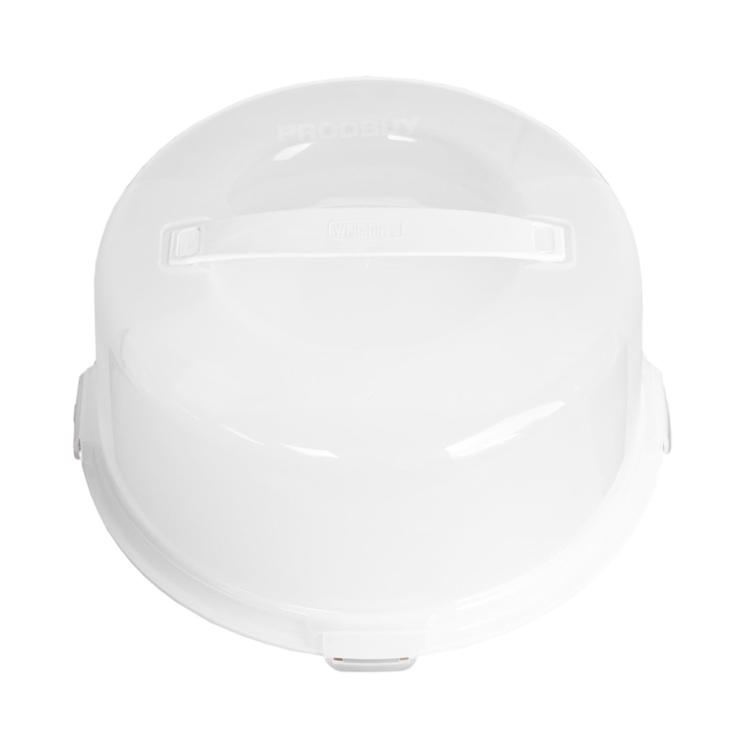Darthome White 2X Round Plastic Cake Transporter Caddy Round Carrier Storage Cupcake Birthday (2)