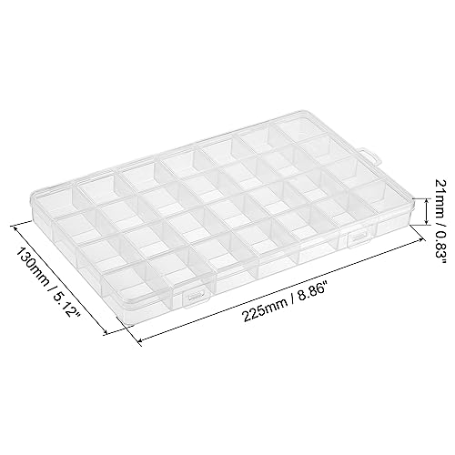 Image of PATIKIL 28 Grids Jewelry Organizer Box, 3 Pack 21mm Clear Plastic Jewelry Boxes Storage Container for Beads Crafts DIY Earrings Pendants Rings, Style 1