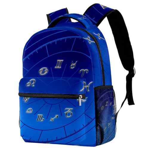 Sac à dos d'école et de voyage décontracté zodiaque bleu pour ado