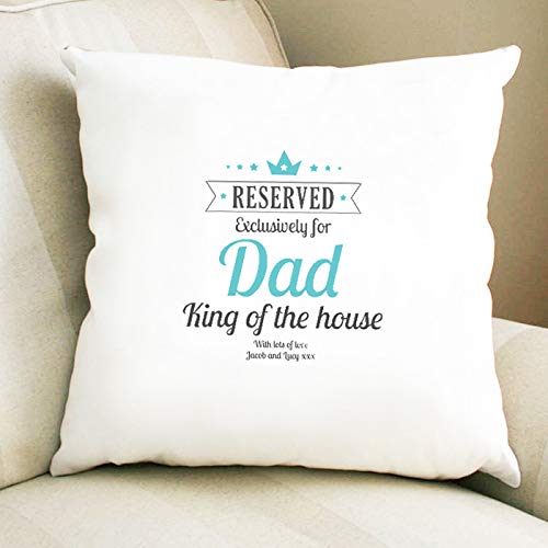 Luxury personalised Reserved for Dad cushion, Reserved for Dad Cushion Cover, Reserved for Dad pillow, personalised gift for Dad, Reads: King of the House. Just add your special message!