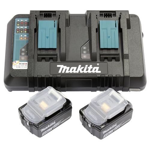 Power Source KIT avec 2x Batteries 5 Ah + Chargeur double DC18RD Makita 18 V