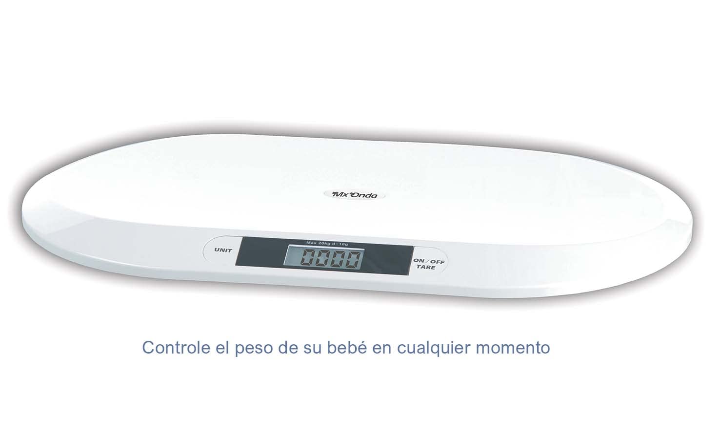 Báscula Digital de Bebé con Pantalla LCD y Precisión para Ninos desde Nacimiento hasta 20kg con Función Tara