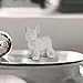 JOOMBE French Bulldog Statue,Resin Sparkly Frenchie Dog Sculpture Decor for Home Living Room Office Bedroom Shelf Desktop Decorations,French Bulldog Gifts for Men and Women,Silver