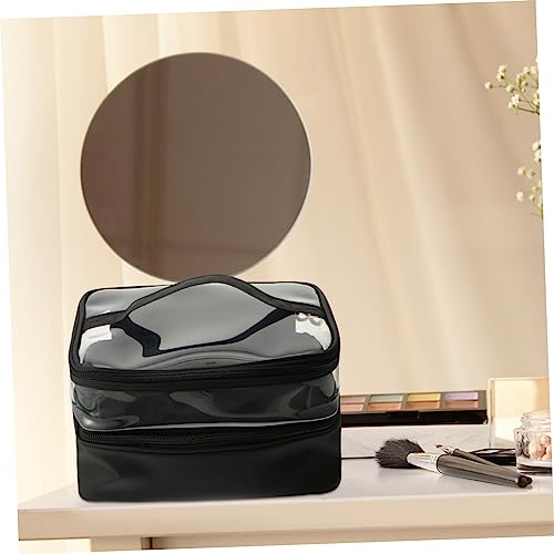 Sac de rangement cosmétique portable avec double compartiment étanche
