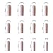 Light Pink Press on Nails Square Long Fake Nails Glossy Solid Color False Nails Full Cover Stick on Nails Acrylic Artificial Nails Glue on Nails for Women Nail Art Decorations 24Pcs