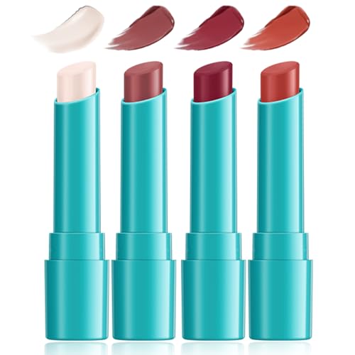 4 Pcs Lip Tint Hydrating, Moisturizing Tinted Lip Balm, Long-Last...