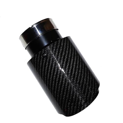 Embout silencieux voiture en fibre de carbone brillant et acier noir premium