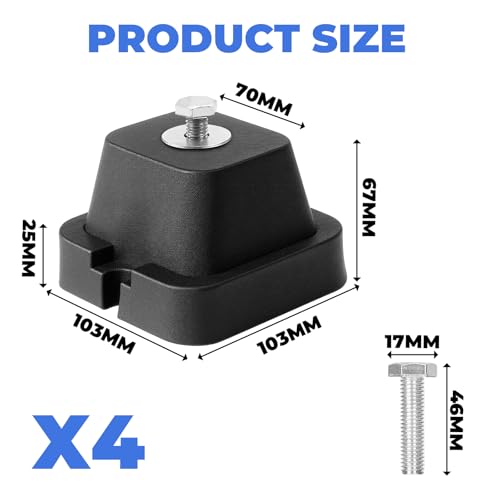 4 Stück Dämpfungssockel,Gummifüße Klimaanlage,Dämpfungssockel Wärmepumpe,für Bodenkonsole Klimaanlage Antivibrationsfüße,Wasserdichter und Stoßdämpfender,150KG Belastbar