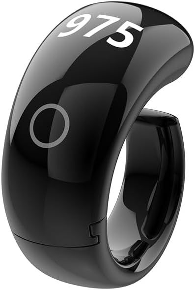 SQ-976 Smart Ring, Wireless Charging, Touch Buttons, 5 Interchangeable Sizes, 999999 Max Count (Black)