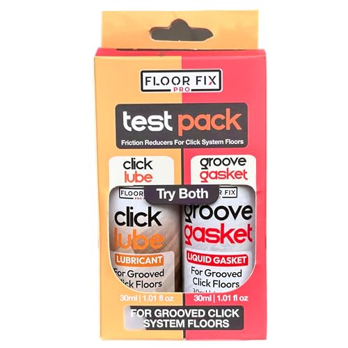 Squeaky Floor Repair Test Kit - Floor-Fix Pro CLICK SYSTEM FLOORS Identify and Remedy Squeaks In Wood & Laminate Floors Includes Lubricant + Liquid Gasket - Safe for Underfloor Heating