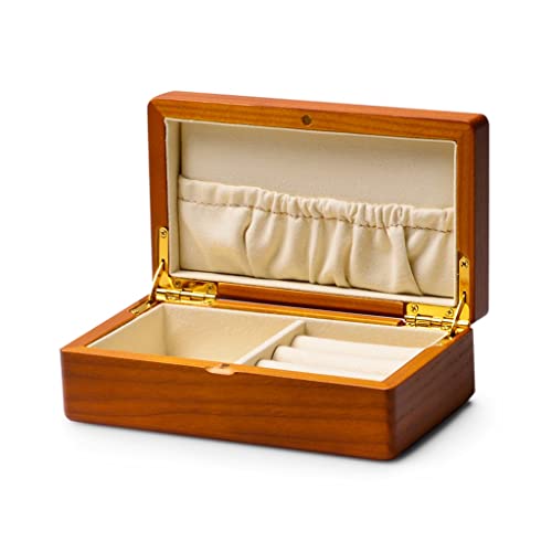 Organisateur de bijoux en bois massif avec boîte pour bague et montre fine YZCIS