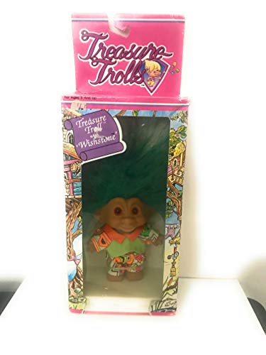 Treasure Trolls with Wishstone - Ace Novelty Vintage Toy green Hair in Funky Outfit
