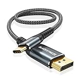 cable thunderbolt 1m [Función Multidifusión] El Cable Display Port USB C permite utilizar el modo extendido y el modo duplicado, convirtiendo y transmitiendo al mismo tiempo las señales de audio y vídeo; satisface todas tus necesidades para el día a día en la oficina y para el uso profesional.