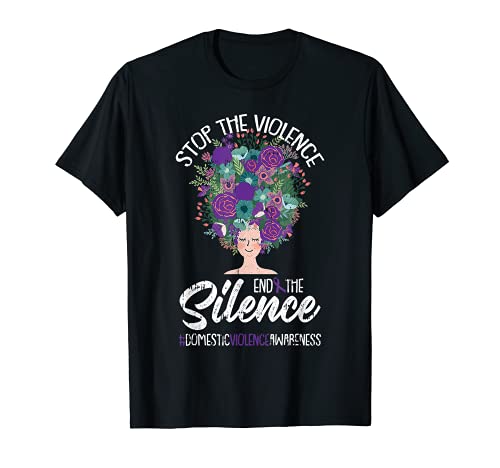 Stop The Violence Domestic Violence Ruban Warrior T-Shirt