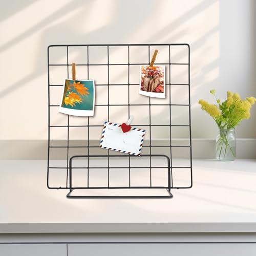 Expositor de Mesa Rejilla de Alambre de 35x35 cm en color negro, set de 2 piezas metálicas 7