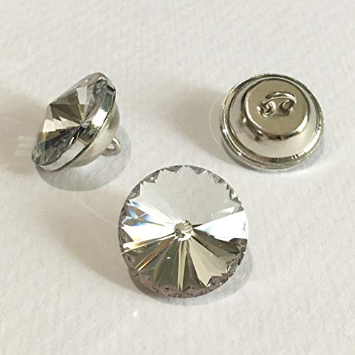 50Pcs/Lot Sofa Crystal Button Clear Color Satellite Crystal Glass Buttons Sewing Buttons Headboard Decoration Crystal Buttons Upholstery Buttons (20Mm, Clear Color) #TOP2