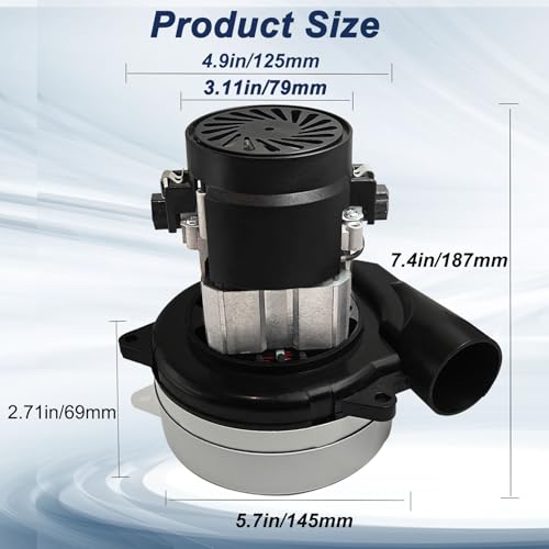 116472-13/116472-00 Vacuum Motor, Electric Vacuums Pump Blower Motor for Ametek Lamb, 120V 2-Stage Central Vacuum Motor Blower Replacement for Vacuum Cleaner by ZGTools - Image 3