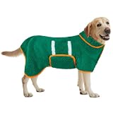 Picture of Bienbee Dog Bathrobe, Quick Drying Super Absorbent Dog Robes for After Bath, Warm Keeping Dogs Towel, Dogs Bath Supplies, Dark Green XL