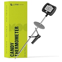 Digital Candy Thermometer with Pot Clip, 10" Long Stainless Steel Probe, Instant Read Kitchen Thermometer for Cooking, Baking, and Candy Making Dark Gray