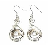 Interchangeable Mini 12mm Snap Jewelry Hook Earring Swirl Design by My Prime Gifts
