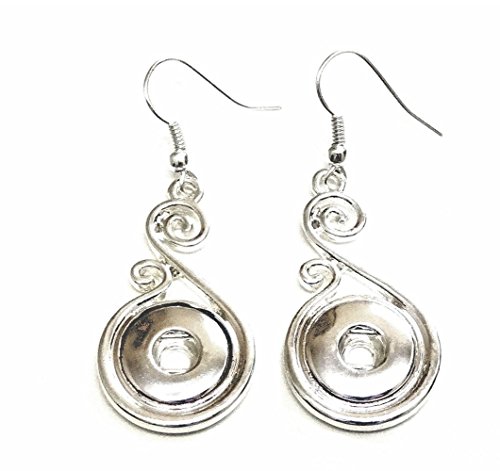 Mini Snap Jewelry Swirl Designer French Hook Earring fits 12mm Petite Ginger Style Charms My Prime Gifts