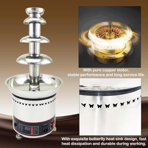 7-Tier Large Capacity Chocolate Fountain Machine - Electric Fondue Fountain for Weddings & Parties, Heated Melting Chocolate Waterfall, Perfect Dessert Buffet Display