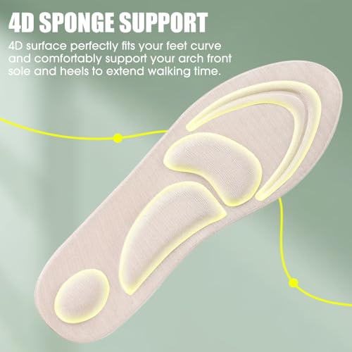 1 par de plantillas de espuma viscoelástica para soporte de arco miniatura 5