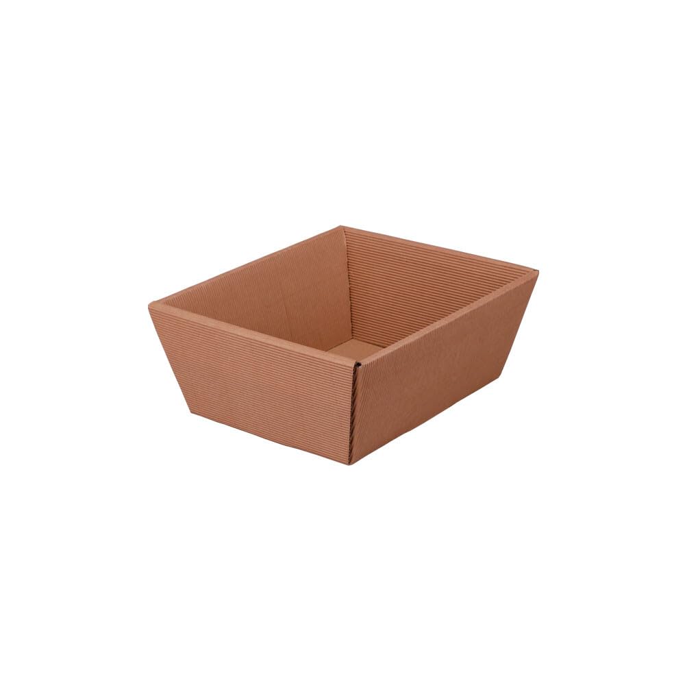 Geschenkkörbe, Präsentkörbe, Wellpappe, rechteckig, naturfarben, 19 x 14 x 10 cm, 25 Stück
