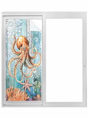 Vinilo decorativo de privacidad para ventanas 18x39in turquesa miniatura 1