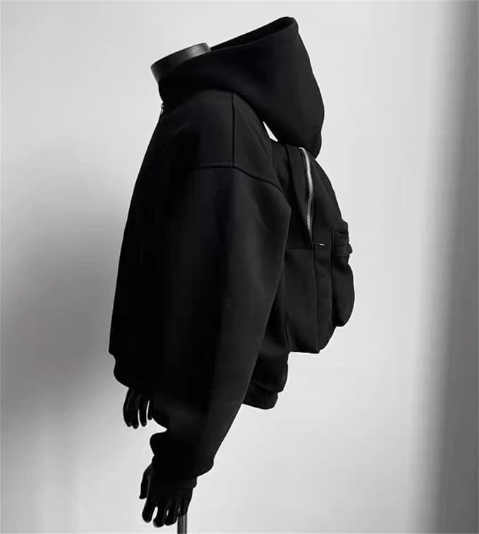 Creative Hoodie with Backpack, Zipper Comfort Travel Hoodie Sweaters for Men -Cardigan Lightweight with Pockets4