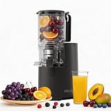 Aculya Life Extracteur de Jus   Slow Juicer, Grande Ouverture de 130mm, 1,9 L de capacité, 250W, marche avant/arrière, rendement élevé, nettoyage facile avec brosse, noir mat