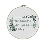 Demure Premium Cross Stitch Kit - Everything Included - 12 Inch Hoop, Needle, DMC Thread, Fabric, and Easy-to-Follow Instructions