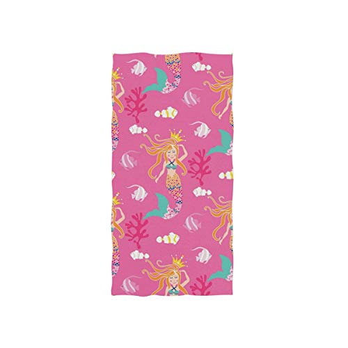 Pink Mermaid Hand Towels For Bathroom Soft Absorbent Small Bath Towel Kitchen Dish Guest Towel 30"X15" #TOP10