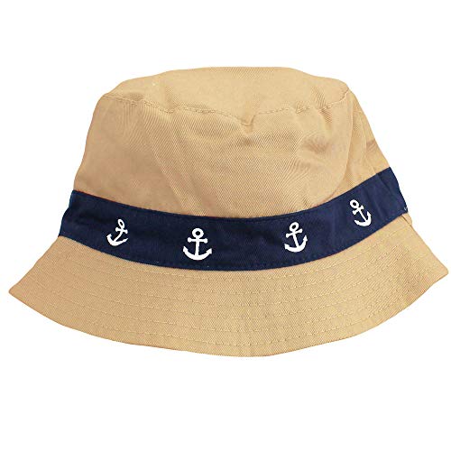 Little Me Nautical Twill Bucket Infant Boys Sun Hat Khaki Beige 12-24 Mths