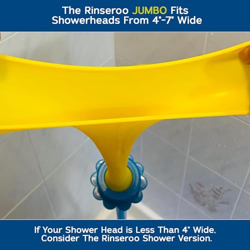 Image of Rinseroo JUMBO Shower Cleaning Thing - Slip-On Handheld Hose Attachment for Fast, Mess-Free Shower Wall Rinsing-6 Ft Hose, Fits Up to 7 inch Shower Head-Temporarily Converts Standard Shower into Handheld