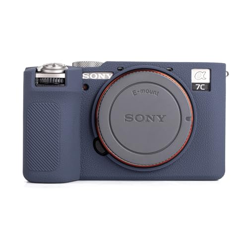 MUZIRI KINOKOO Silicone Case for Sony A7C II - Soft Rubber Protective Case - Blue
