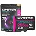 Price comparison product image Mystor 256GB Go Pro Memory Card for GoPro Hero 13, 12, 11, 10, 9, 8, 7, 6, 5, 4 Black Max Fusion Session GoPro SD Memory Card for Action Cam Go Pro Micro SD Storage 4K Video Recording Class 10, V30